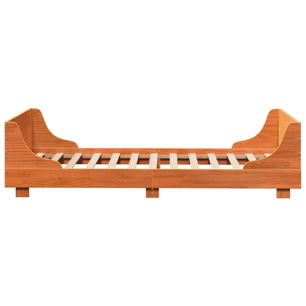 Letto senza Materasso Marrone Cera 100x200 cm in Legno di Pino