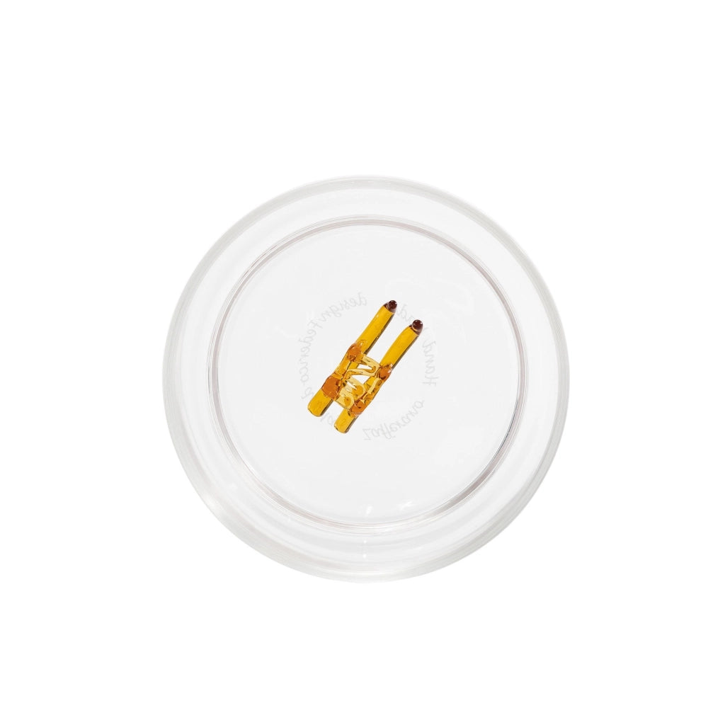 Teca Winter Game Bicchieri Tumbler in Vetro Borosilicato con Decorazione Tridimensionale Slittino Capacità 35 cl Artigianato Artistico di Design