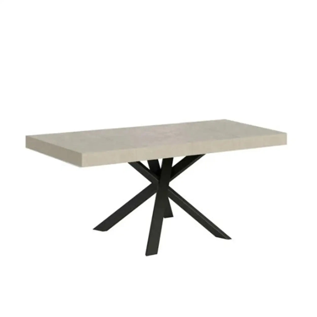 Tavolo allungabile 90/194x90 cm Clerk Premium cashmere gambe antracite