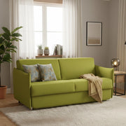 Verceia, Divano Letto 2 Posti Sfoderabile Made in Italy, 160x95 cm Verde