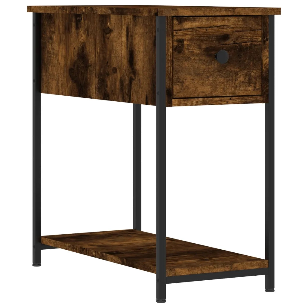 Set di 2 Comodini | Armadio da Notte | Mobiletto da notte Rovere Fumo 30x60x60 cm in Legno Multistrato