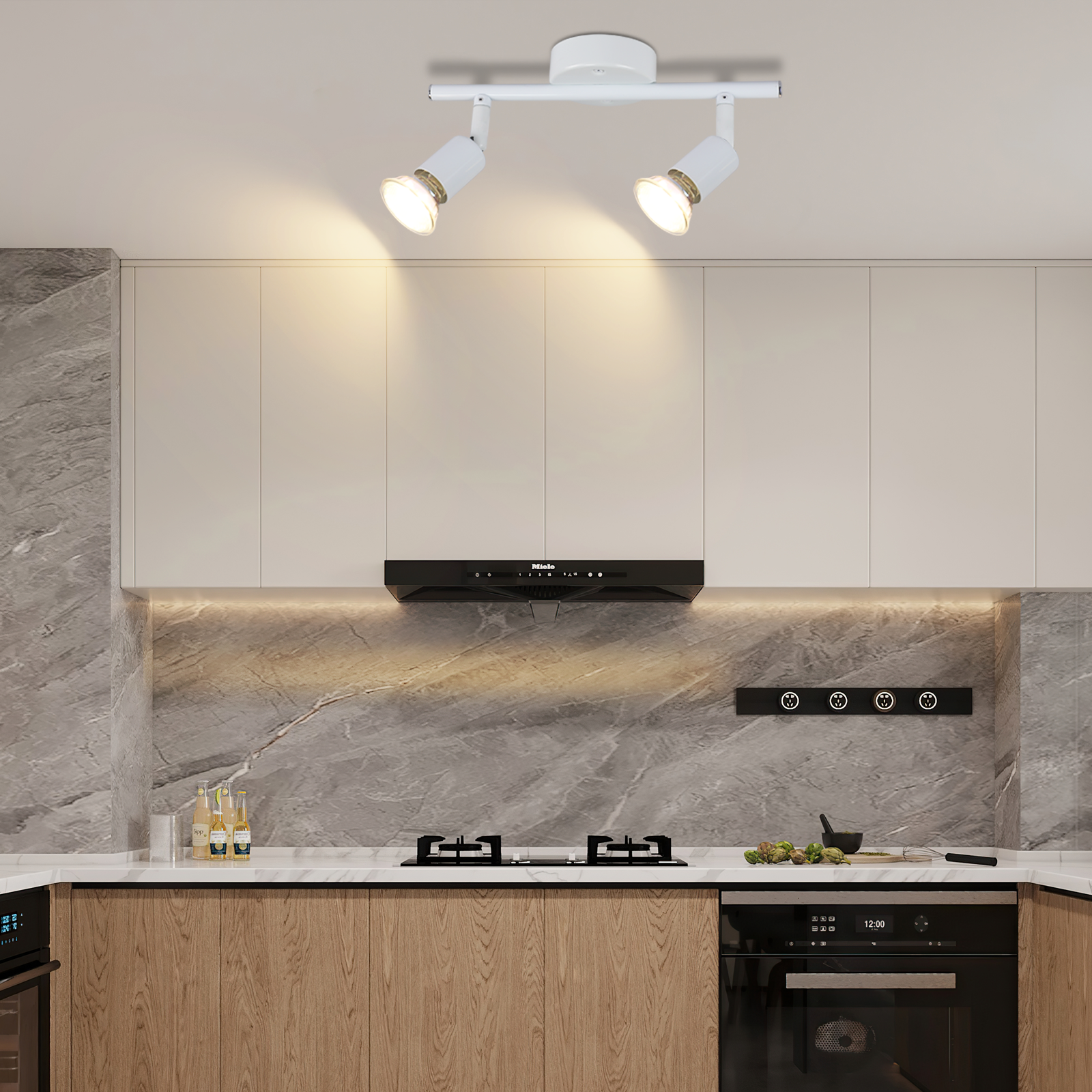 ZMH Faretto da soffitto 2 fiamme GU10 moderni per corridoio con lampadine incluse