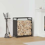Rastrelliera per Legna da Ardere Nera 60x28x65 cm 864199