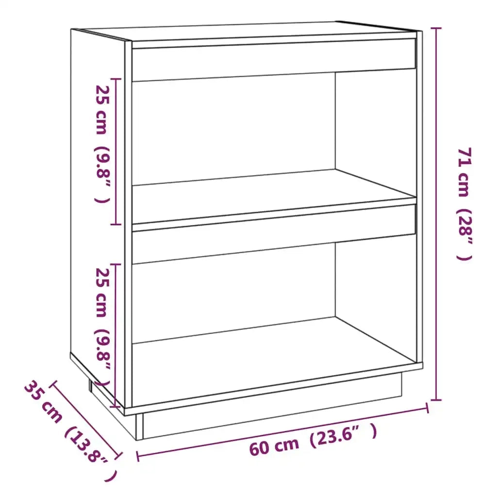 Libreria Marrone Ambra 60x35x71 cm in Legno Massello di Pino 810862
