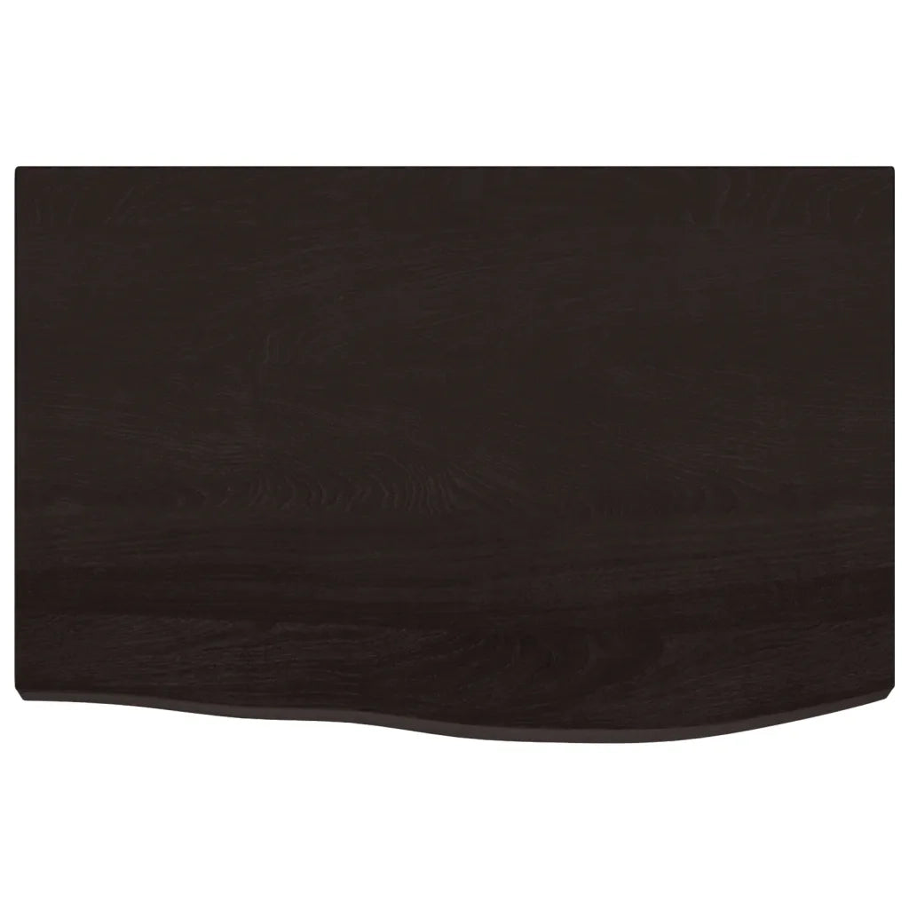 Piano Bagno Marrone Scuro 60x40x(2-6)cm Legno Massello Trattato 3156202