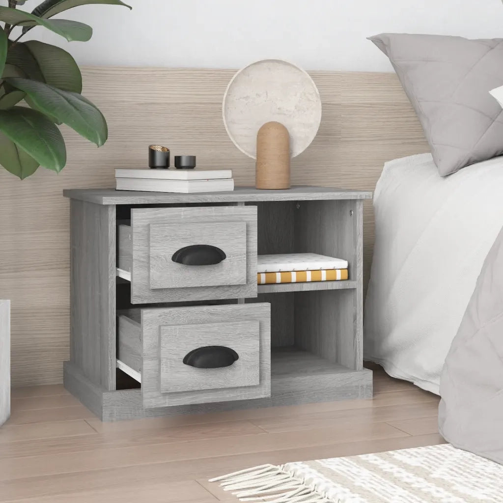 Comodino-Tavolino da notte Grigio Sonoma 60x35,5x45 cm