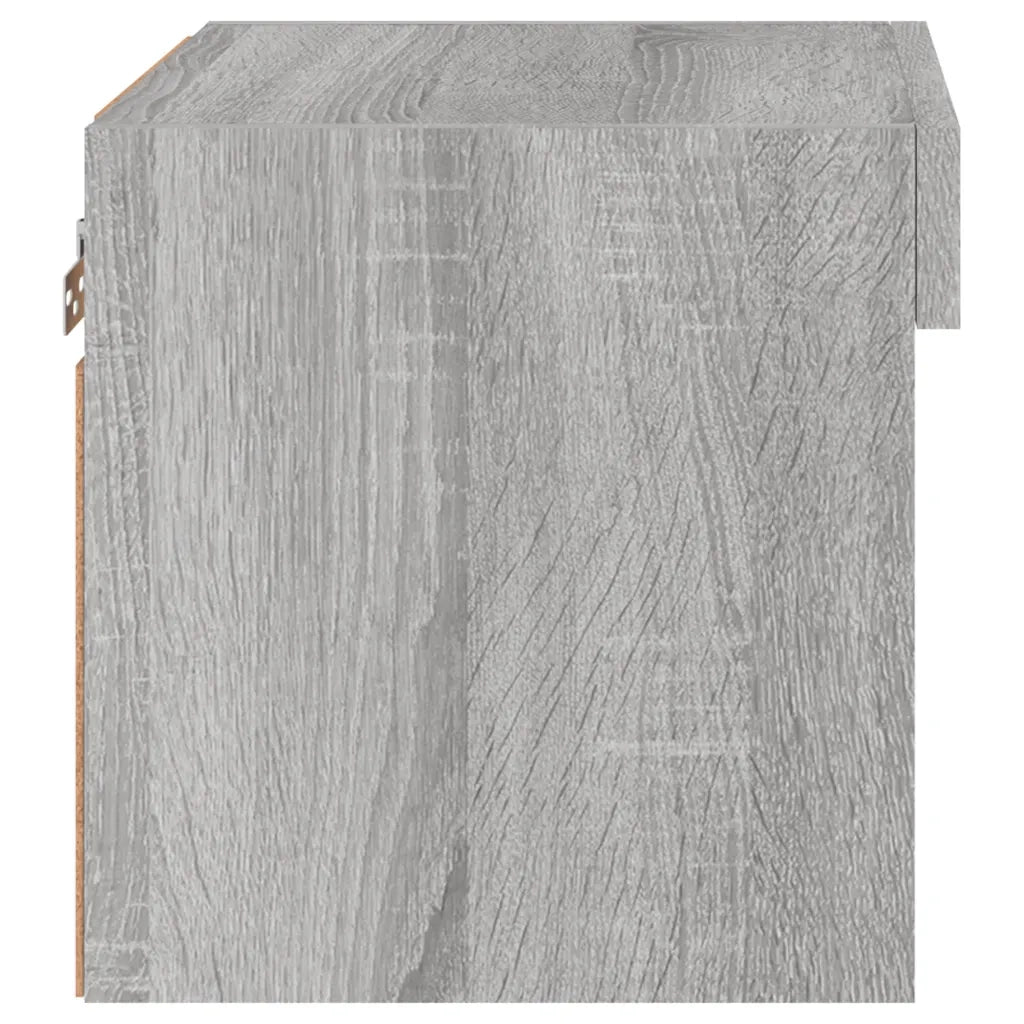 Comodini con Luci LED a Parete 2pz Grigio Sonoma 837124