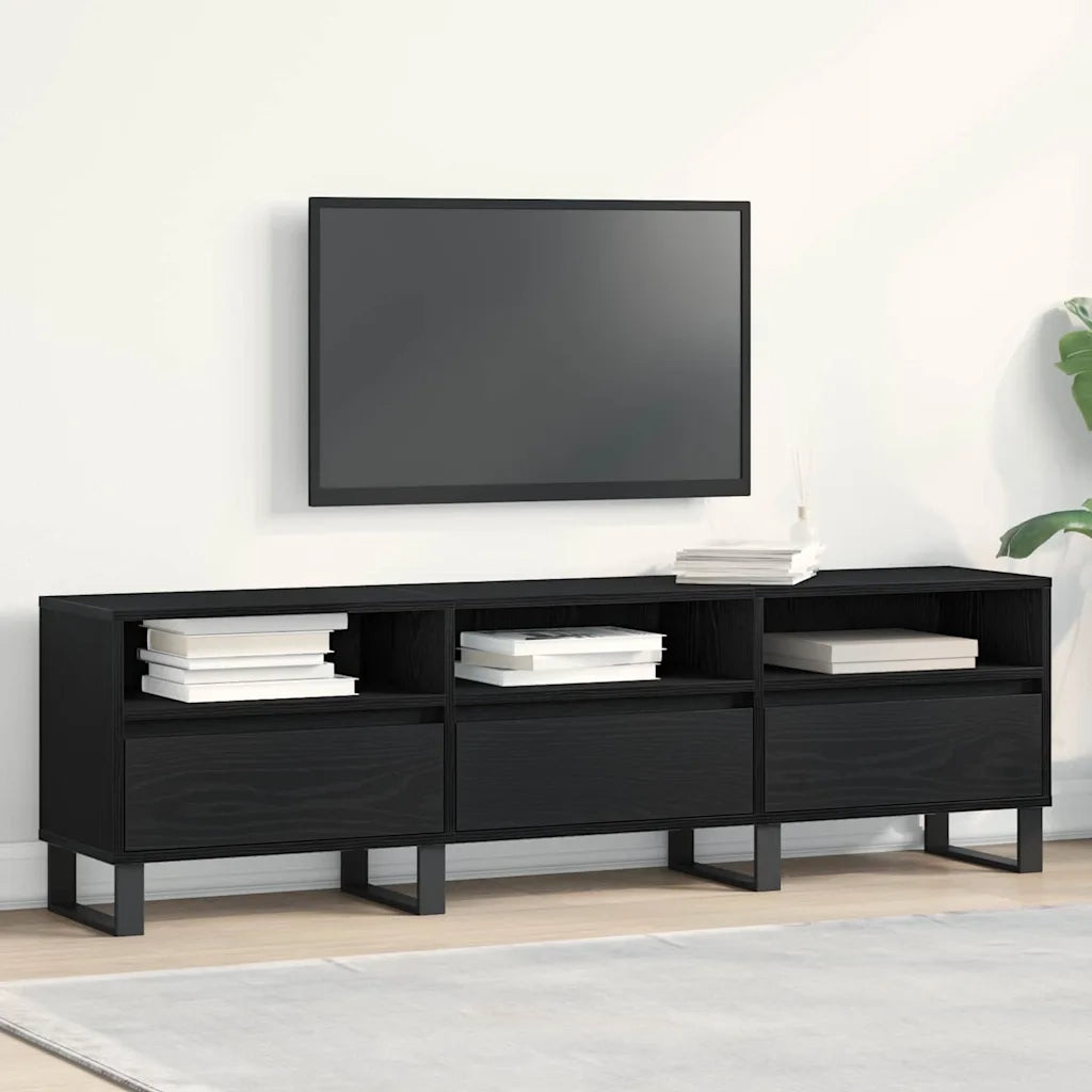 Mobile TV Rovere Nero 150 x 30 x 44,5 cm Legno multistrato 862880