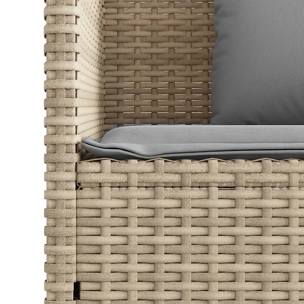 Panca da Giardino con Cuscini-Sgabello-Panca da esterno Beige in Polyrattan 985979