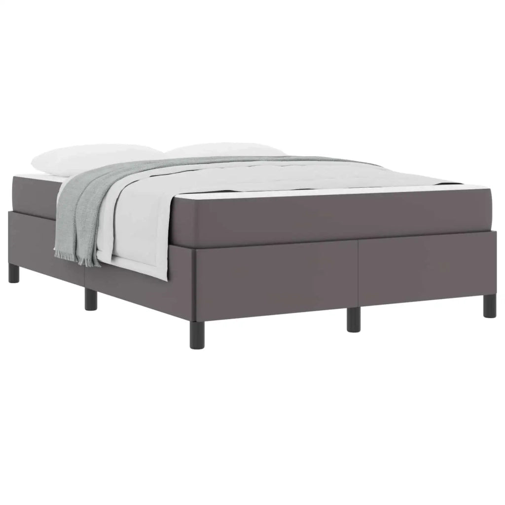 Struttura del letto con materasso Grigio 140 x 190 cm Tessuto