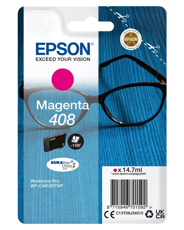 Epson Singlepack Magenta 408 DURABrite Ultra Ink