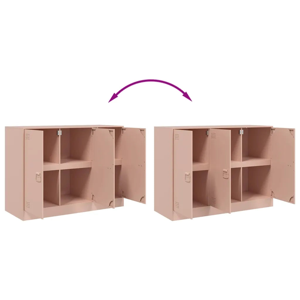 Credenza | Madia | Buffet da pranzo | Armadio da pranzo Rosa 99x39x73 cm in Acciaio