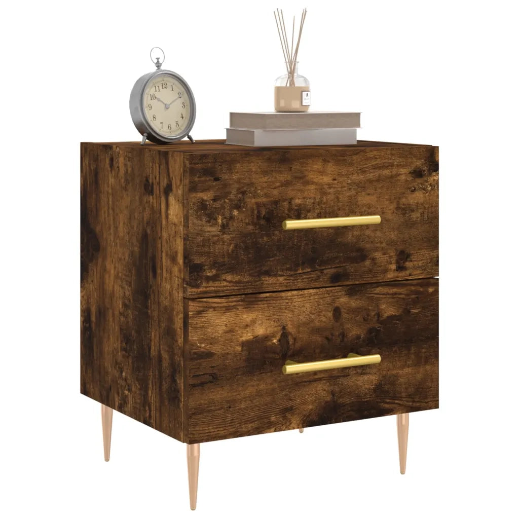 Comodino Rovere Fumo 40x35x47,5 cm in Legno Multistrato 827286
