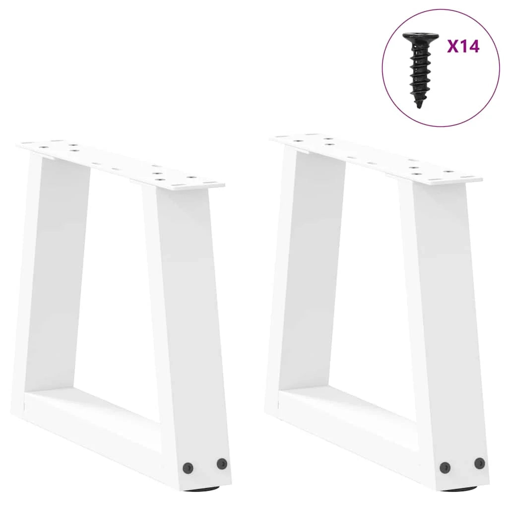 Set di 2 gambe per tavolino da caffè a forma di V 40 x 31 cm con piedini regolabili stile moderno acciaio bianco 02_0056822