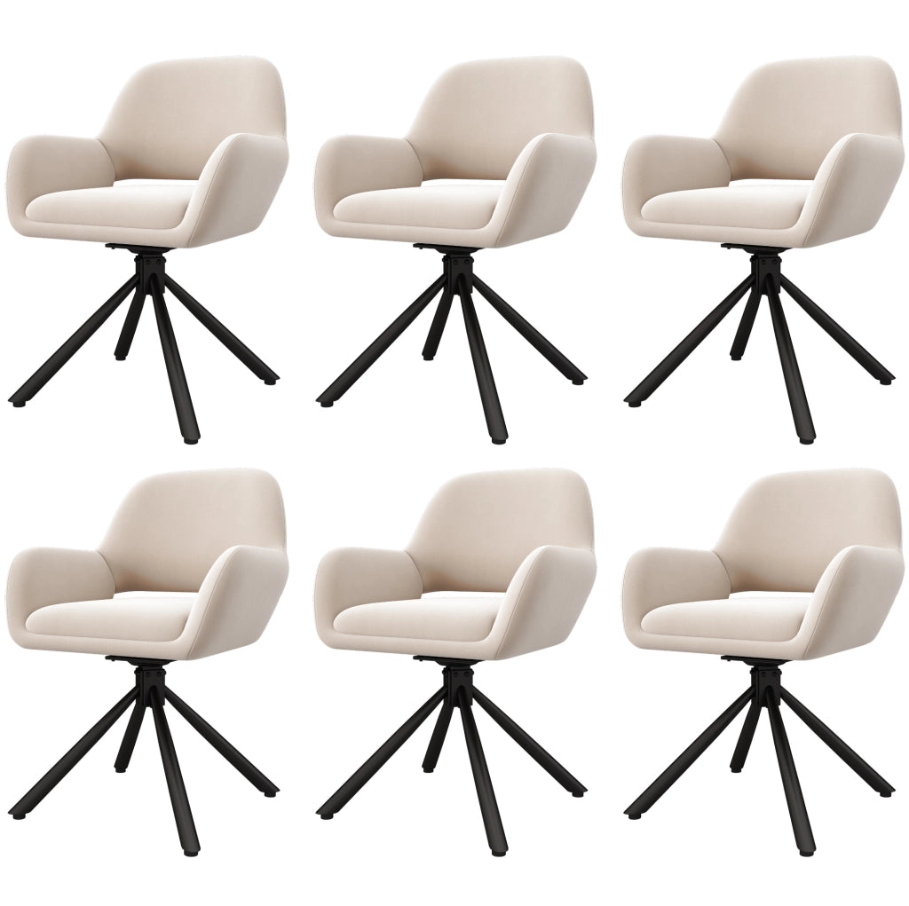 Set tavolo da pranzo allungabile con contenitore e 6 sedie in velluto beige