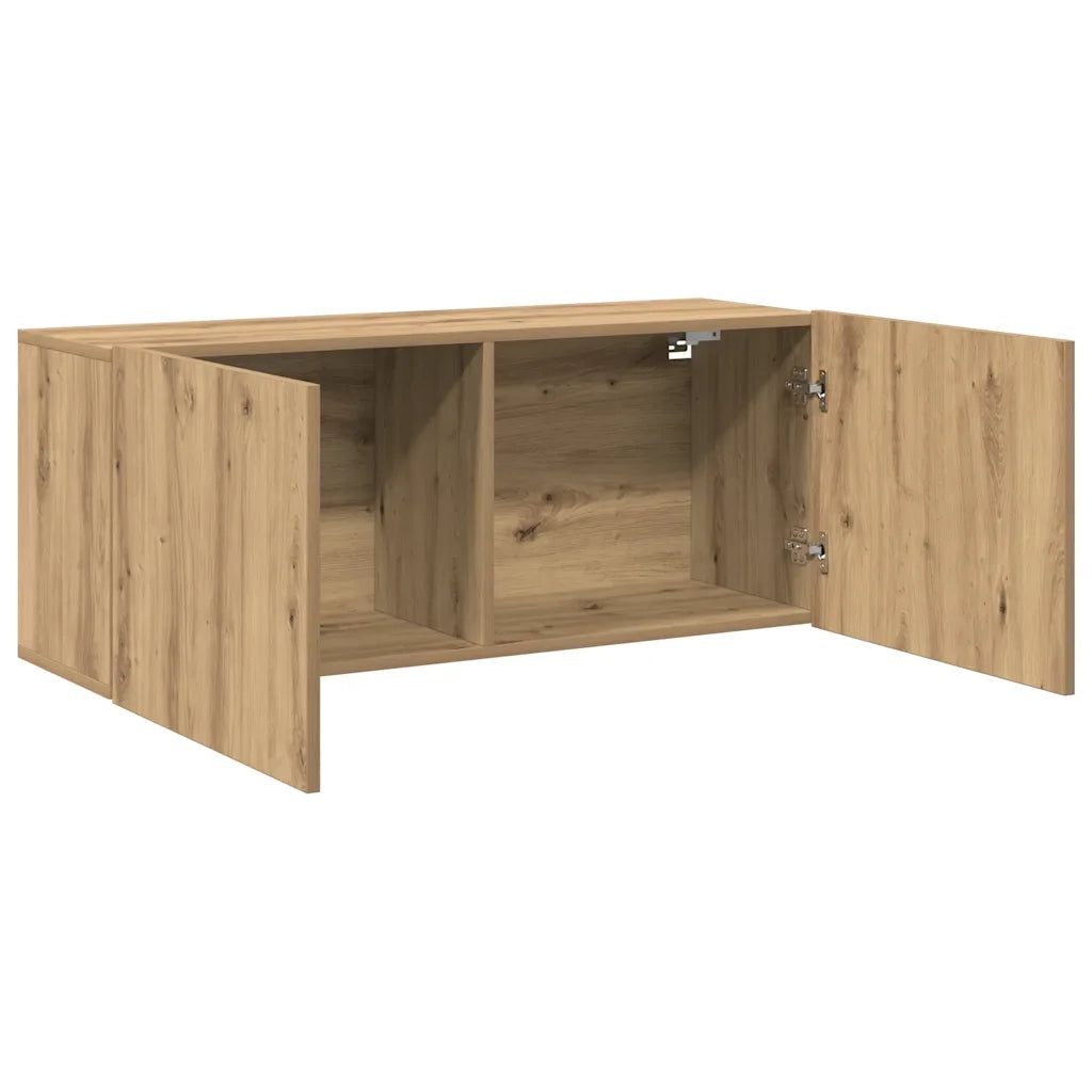 Mobile TV a Parete Rovere Artigianale 100x30x41 cm 857671