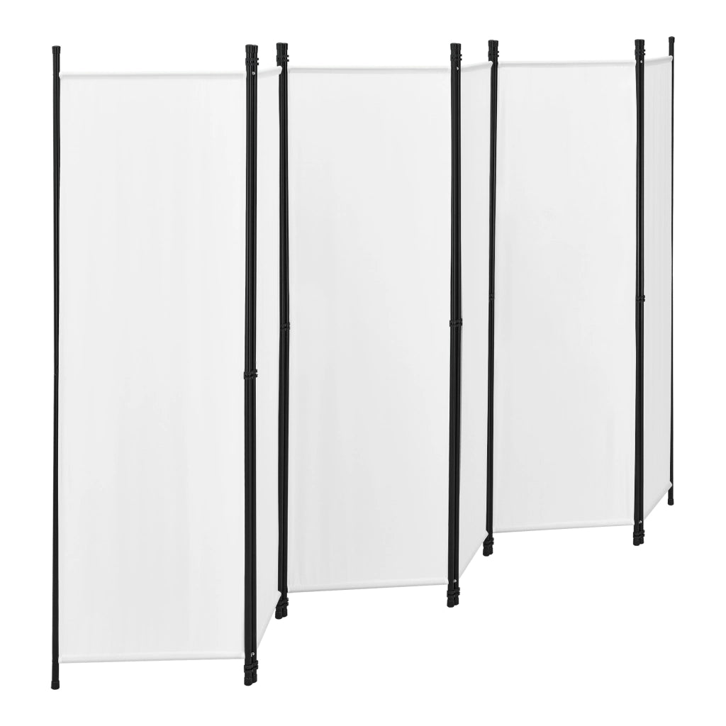 Paravento Huesca a 6 Pannelli Separé con Struttura Pieghevole (LxA) 300 x 171 cm - Bianco [en.casa]