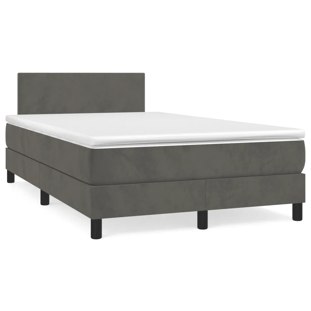 Giroletto a Molle con Materasso Grigio Scuro 120x200 cm Velluto cod mxl 75371