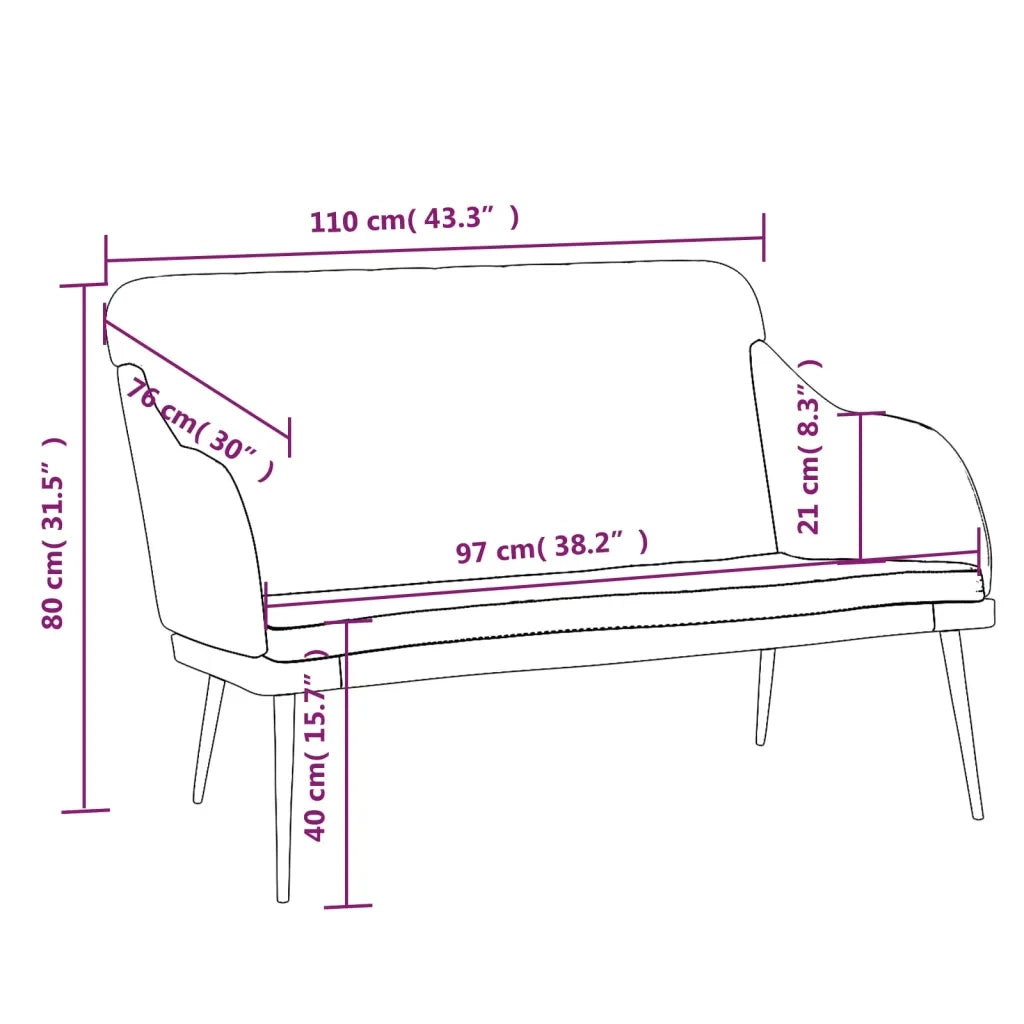 Panca Grigio Chiaro 110x76x80 cm in Velluto CFW7648025