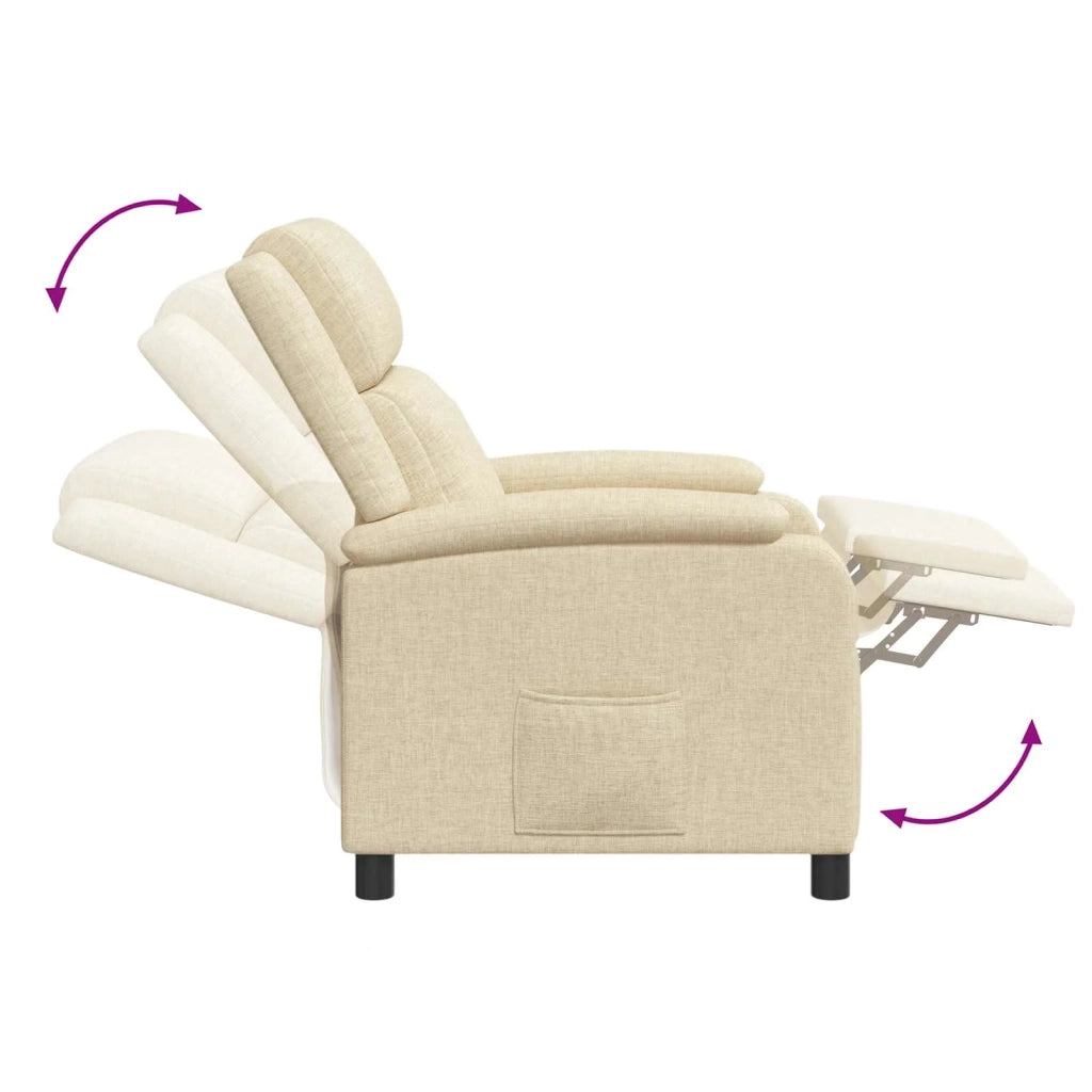Divano Sedia-Poltrona reclinabile Crema Tessuto 705101