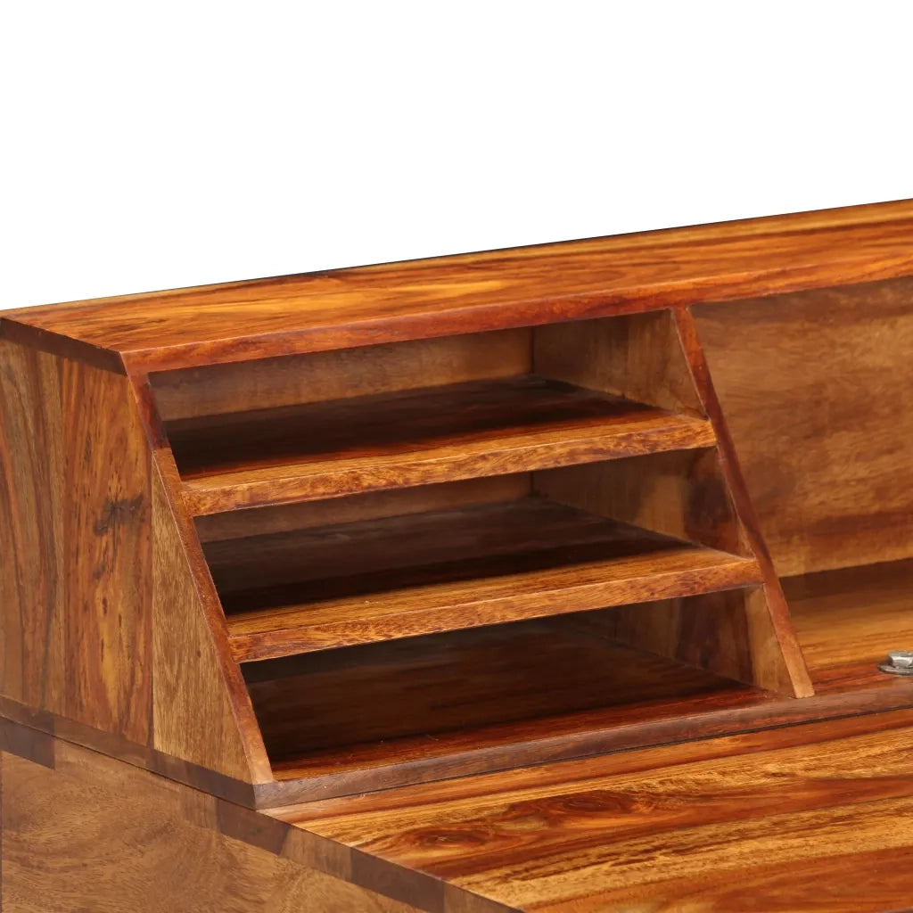 Scrivania 110x50x94 cm Massello di Acacia e Acciaio 247964