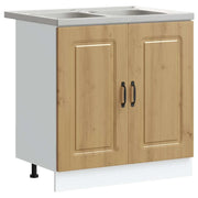 Mobile da cucina moderno con ampio spazio contenitivo 80 x 46 x 81 cm realizzato in legno di rovere composito finitura artigianale 02_0055685