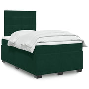 Giroletto a Molle con Materasso Verde Scuro 120x190 cm Velluto 3293161