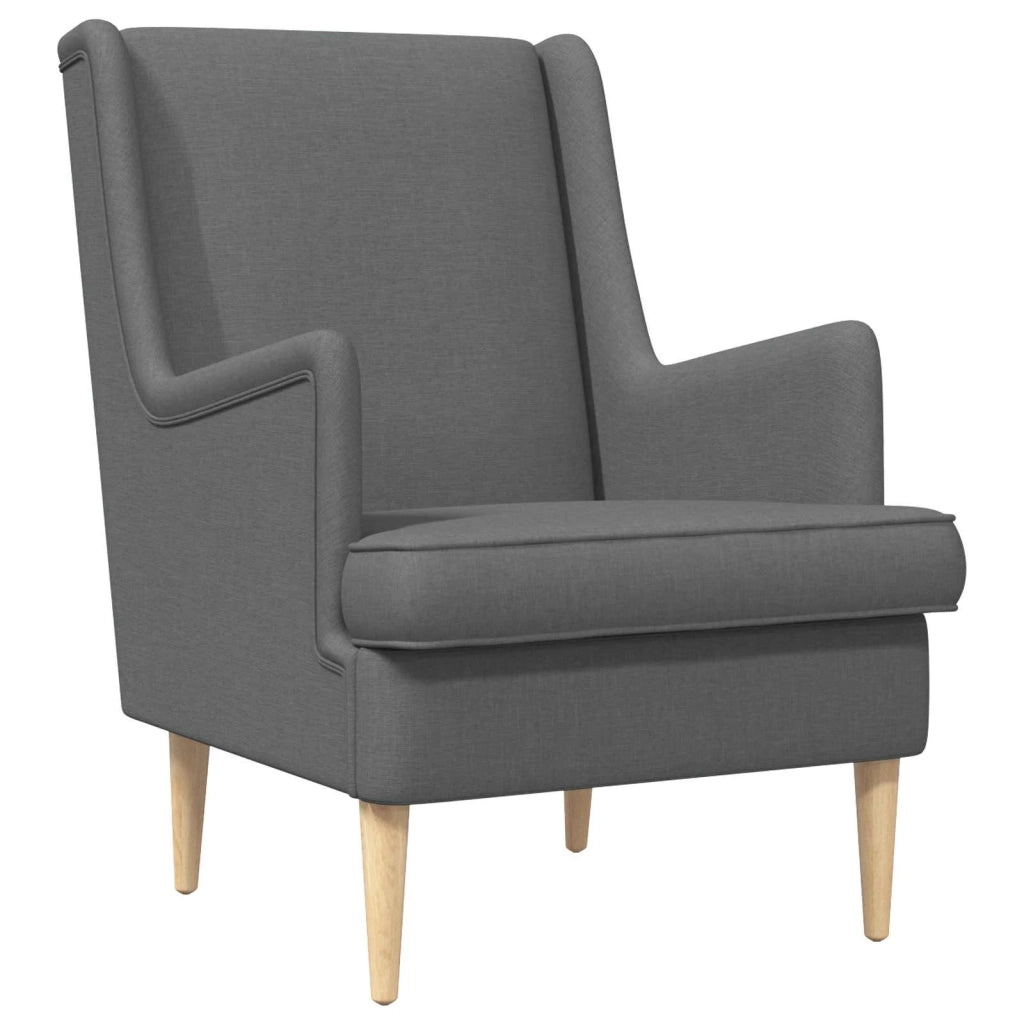 Poltrona con Ottomano 2 pz Grigio Scuro Tessuto 3418812
