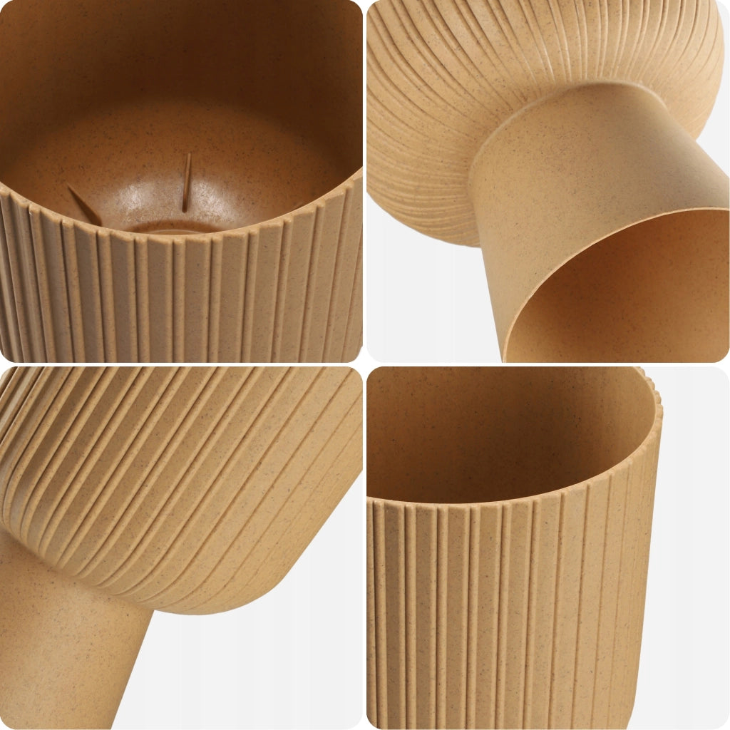 Vaso da fiori KADAX, vaso per fiori, copertura in plastica per prato, 18 cm, supporto per fiori, marrone