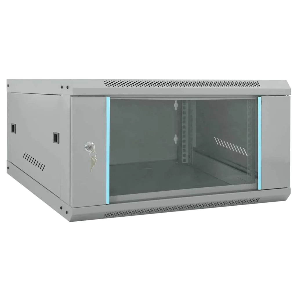 Armadio di rete a parete dal design industriale compatto 60 x 60 x 35 cm acciaio grigio 02_0059065
