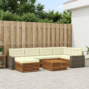 Set di divani da esterno con cuscino 7 pcs Naturale e Crema 3383608