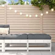 Sedia da giardino-Poggiapiedi Giardino con Cuscini 2pz Legno Massello Pino Bianco 373686