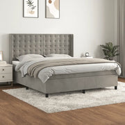 Giroletto a Molle con Materasso Grigio Chiaro 160x200cm Velluto 3132927
