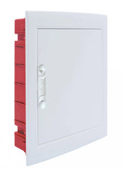 Centralino da incasso con portello cieco e telaio estraibile, 24 moduli, 330x420x80 mm, bianco, ideale per installazioni elettriche interne