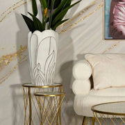 Vaso Tramigna, Complemento d'arredo, Articolo decorativo, Accessorio d'arredo, 29x29 h48 cm, Bianco
