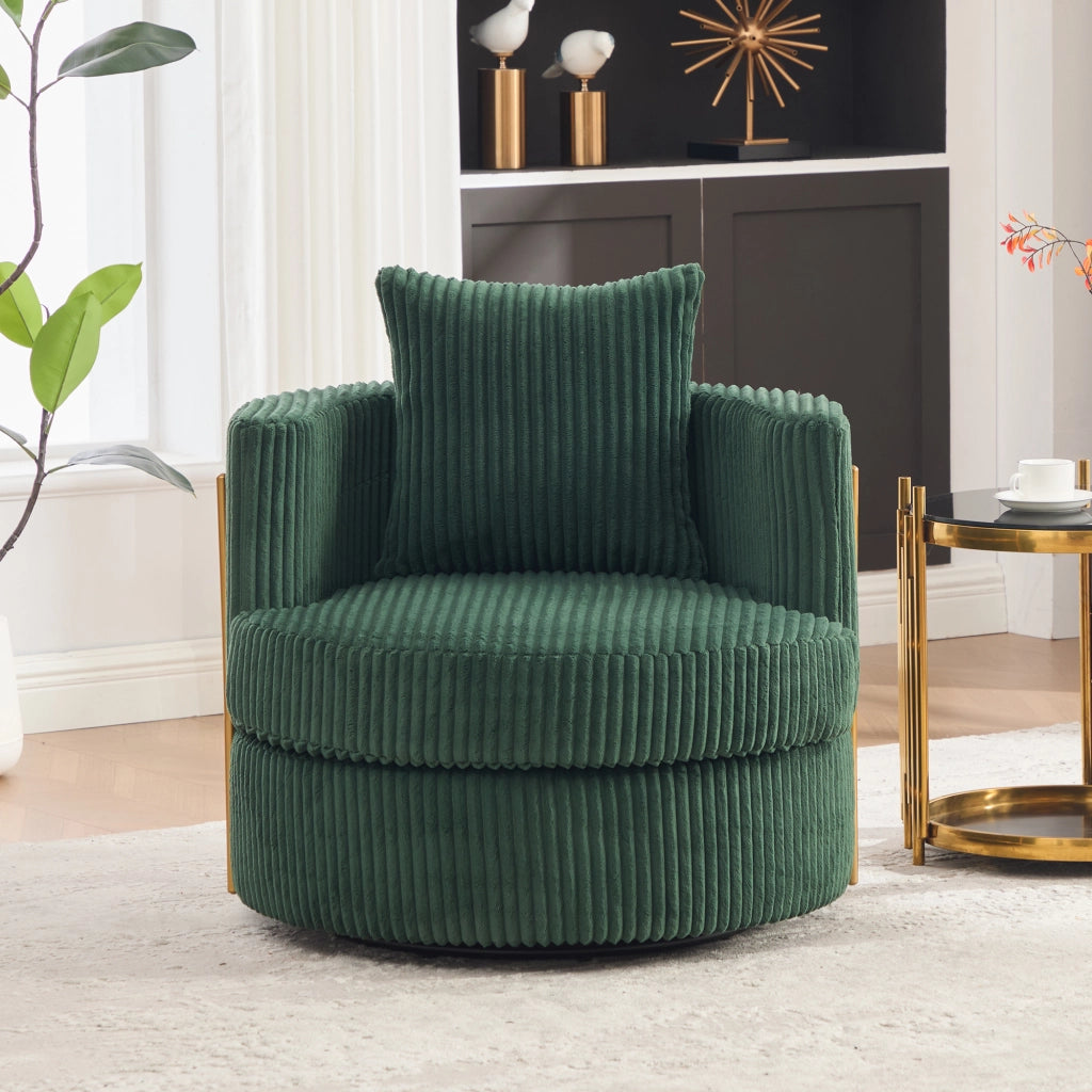 POLTRONA Girevole 360° in Corda 76x79x78 cm Verde Smeraldo