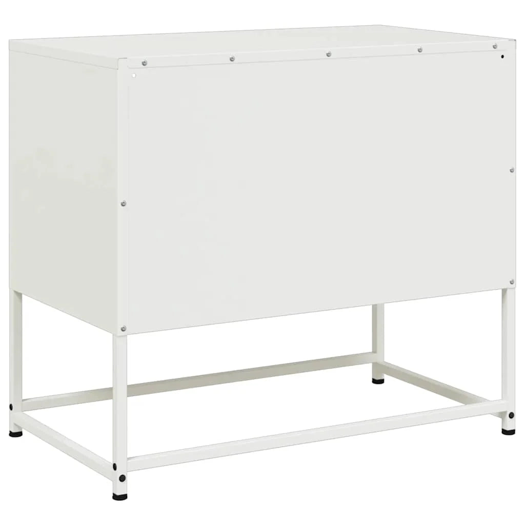 Mobile TV multimediale mensola TV credenza TV adatto per sala da pranzo soggiorno camera da letto 68 x 39 x 60,5 cm acciaio bianco 02_0026162