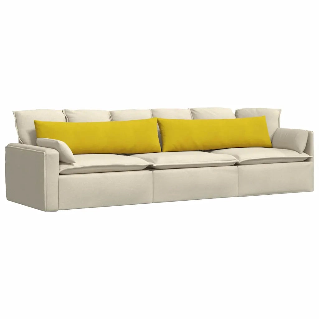 Cuscini da Divano 2 pz | Cuscini per sedie Giallo 145 x 40 cm Tessuto in Cords