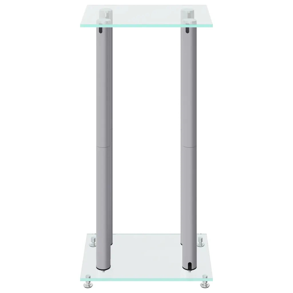 Pedane Casse 2 pz Argento Vetro Temperato Design a 4 Pilastri CFW4970722
