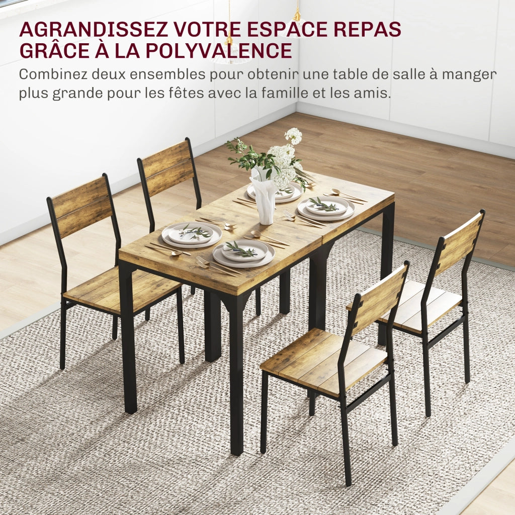 Set tavolo da pranzo con 2 sedie encastrabili ¨C Xylo ¨C legno rustico cucina sala