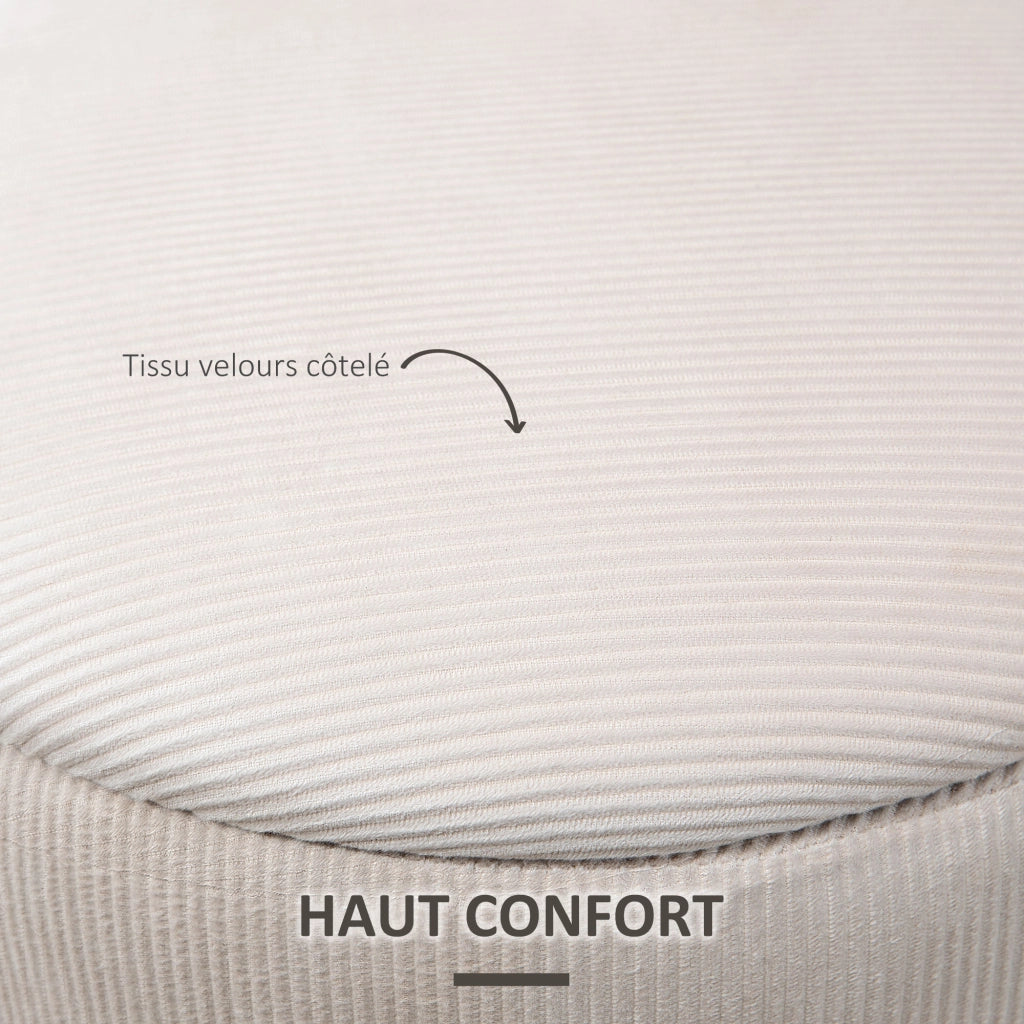 Set 2 Pouf Contenitori ¨C Xylo ¨C Velluto Crema ?40cm e ?30cm
