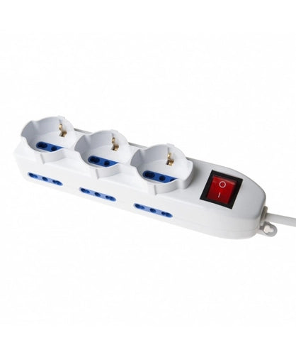 Vultech Multipresa bipasso 9 posti con tasto ON/OFF 16A
