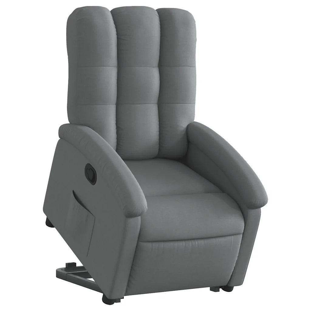 Poltrona | Sedia Relax Alzapersona Reclinabile Grigio Scuro in Tessuto
