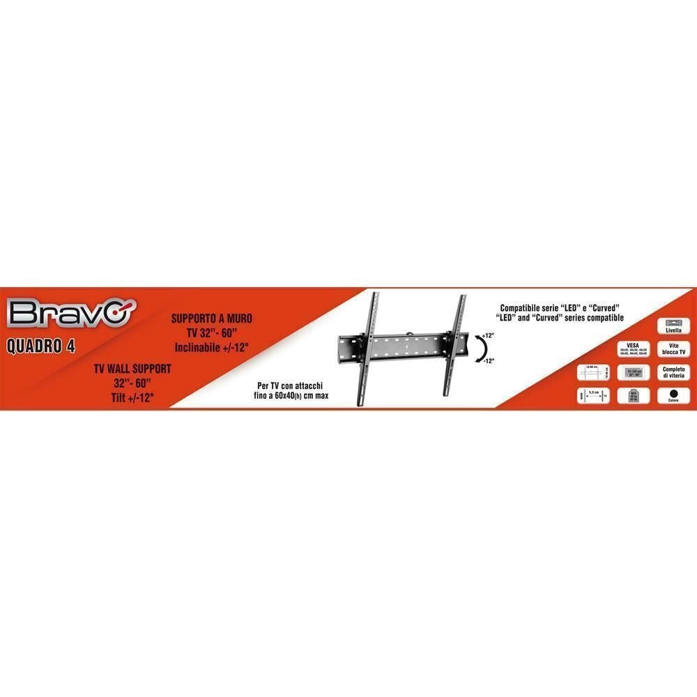 Bravo 92402635 Supporto TV a parete 190,5 cm (75) Nero