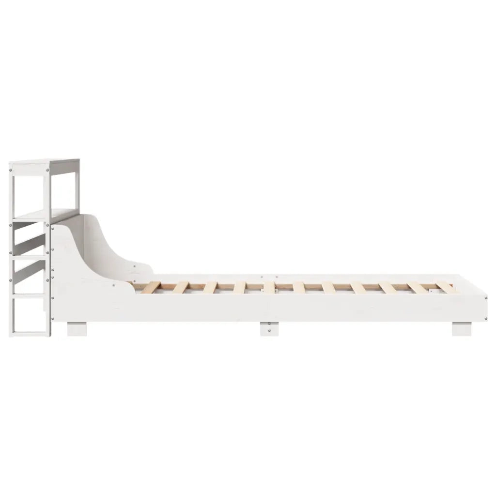 Letto senza Materasso Bianco 90x190 cm in Legno Massello Pino 3306442