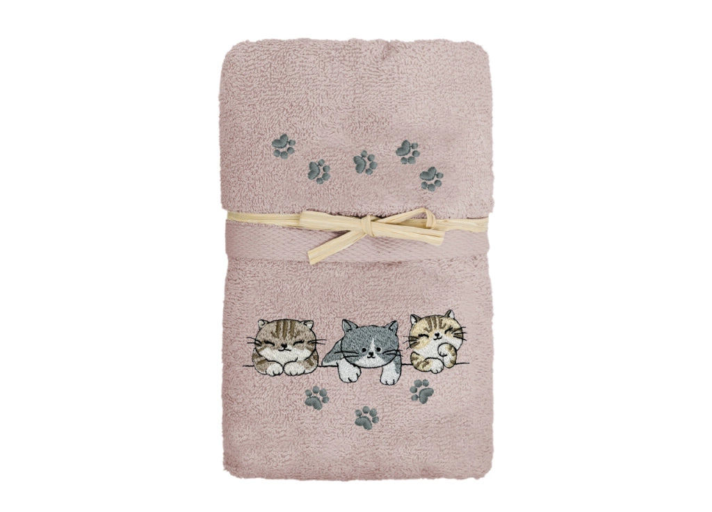 Set Asciugamano Copiola Salvietta Bagno In Spugna 100% Cotone Tre Mici - Copiola - Rosa