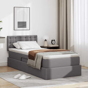 Letto con contenitore e materasso Grigio 90 x 190 cm