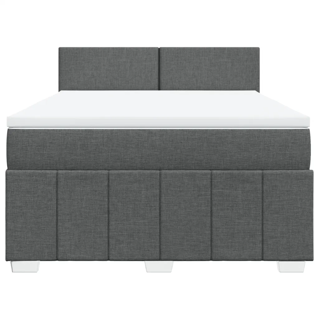 Giroletto a Molle con Materasso Grigio Scuro 140x190 cm Tessuto 3289357