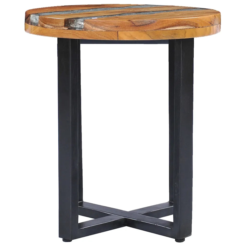 Tavolino da Salotto 40x45 cm Legno Massello Teak e Poliresina 281652