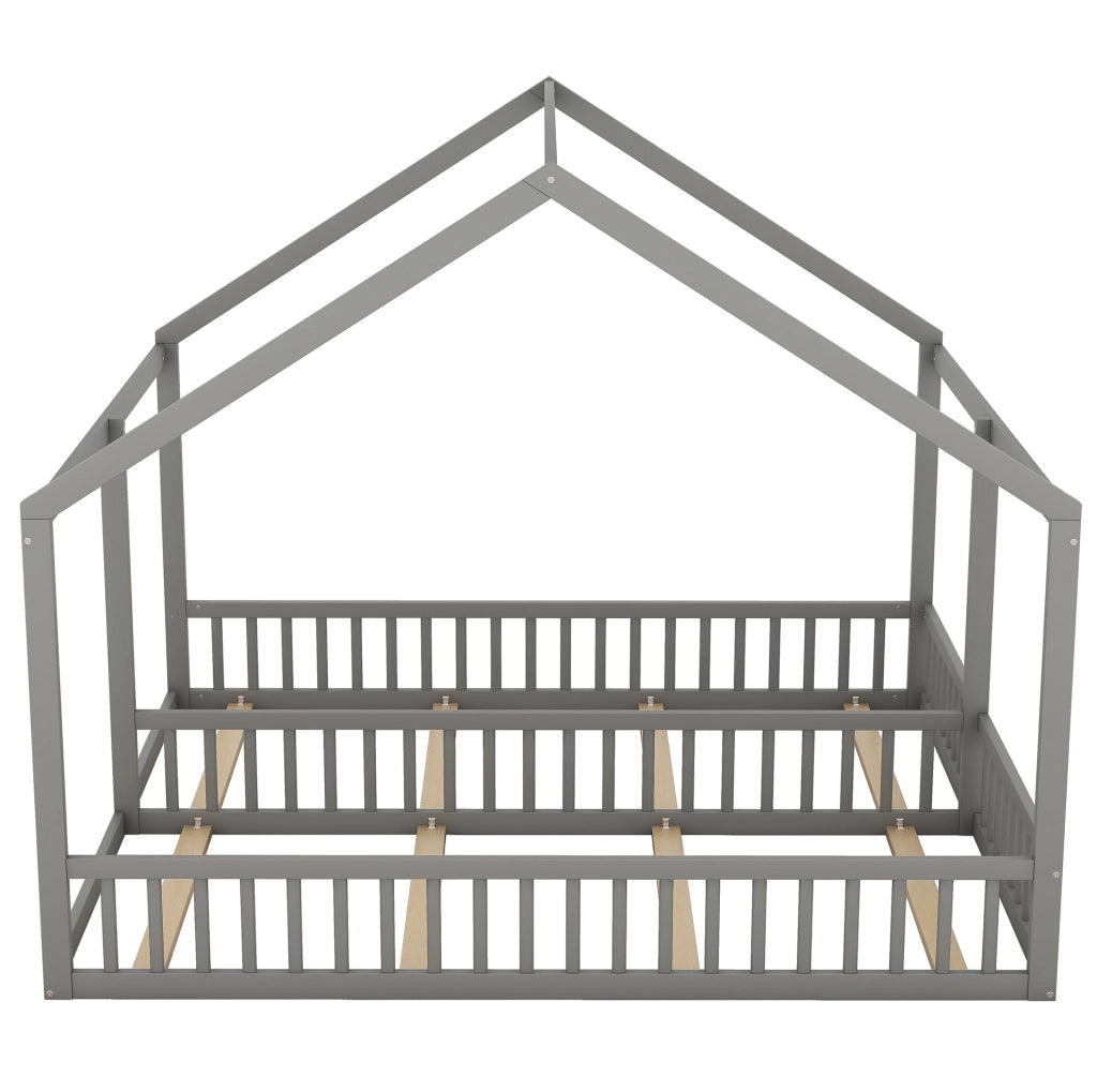 Letto per bambini doppio 2 in 1 90x200 cm grigio